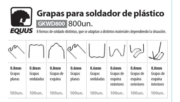 Grapas Para Soldador De Plástico Equus - Imagen 3