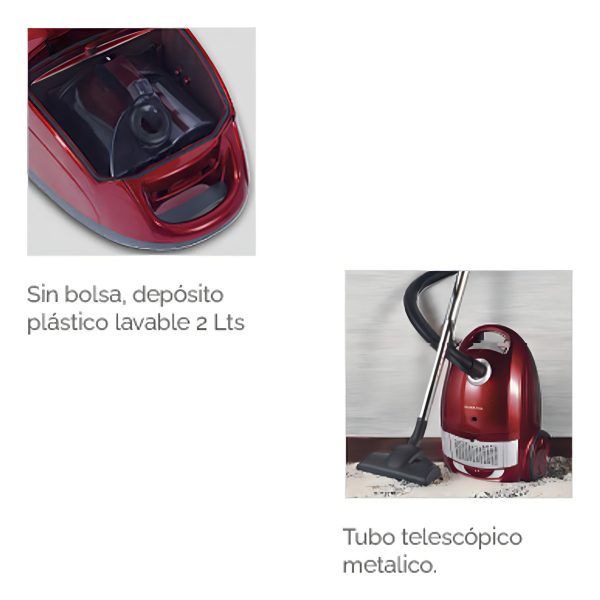 Punktal Pk-9670 Aspiradora Sin Bolsa 2 Lts 2200 W Filtro Hepa - Imagen 6