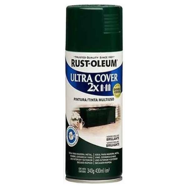 Pintura Aerosol Ultra Cover 2x Verde Oscuro Brillante 340gr