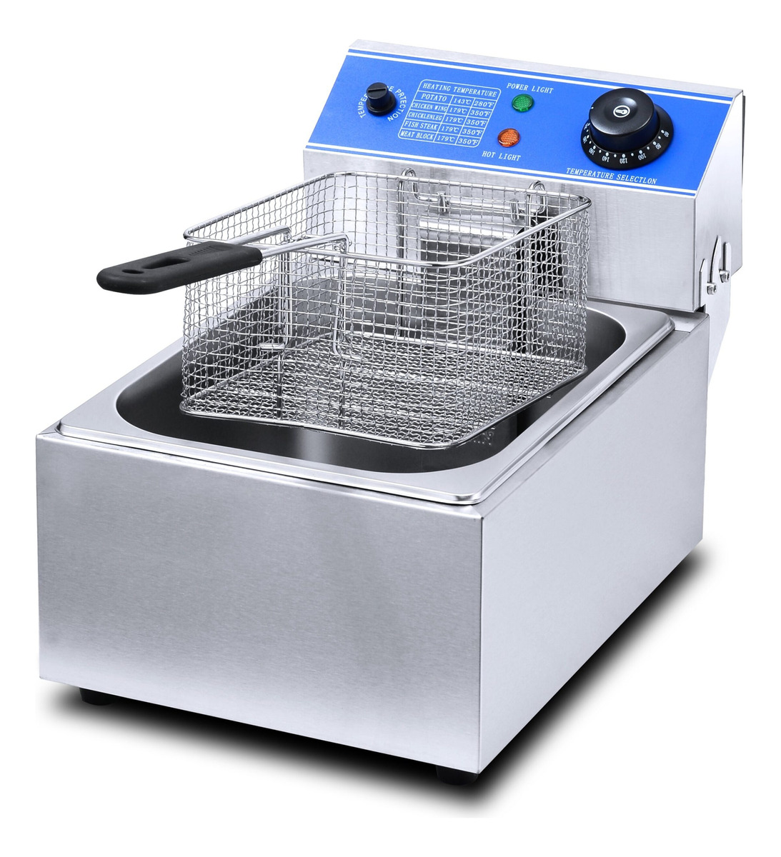 Fritador Freidora Electrico Comercial Una Cuba 6 Lt Con Tapa