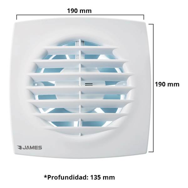 Extractor De Baño James Ej-300s 15 Cm Color Blanco - Imagen 2