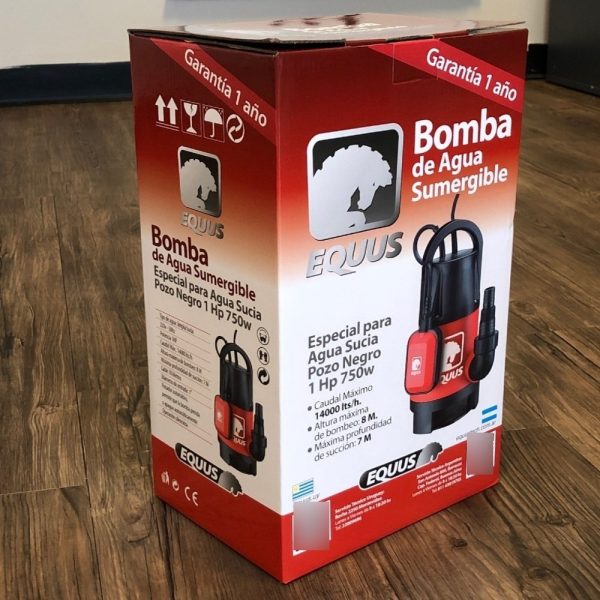 Bomba Sumergible Equus Pozo Negro Aguas Sucias 1hp 750w - Imagen 4