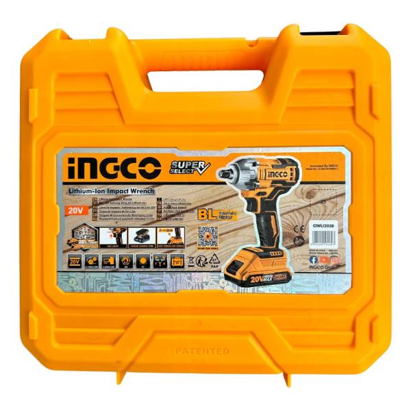 Llave De Impacto Ingco Ciwli2038 Inalámbrica 1/2 20v 300nm Color Amarillo Frecuencia 50 Hz - Imagen 2