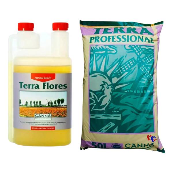 Fertilizante Canna Flores Vega 1lt Floracion + Tierra 50lt