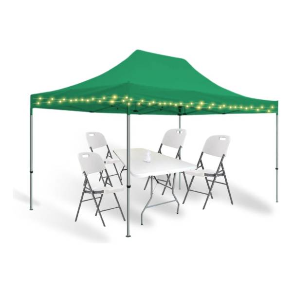 Gazebo 3x4,5 + 4 Sillas+ 1mesa + Luces Y Adornos De Regalos! - Imagen 8