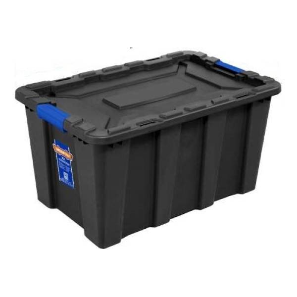 Caja Contenedor Plastico Apilable Negro 100lt Wadfow Wtb331b