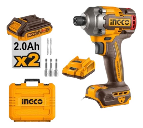Atornillador De Impacto A Bateria 20v P20s Con 2 Bat Carg - Imagen 2