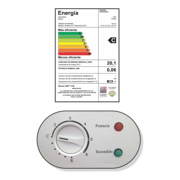 Freezer Horizontal 100lts Kassel Ks-fz126 Ff - Imagen 2