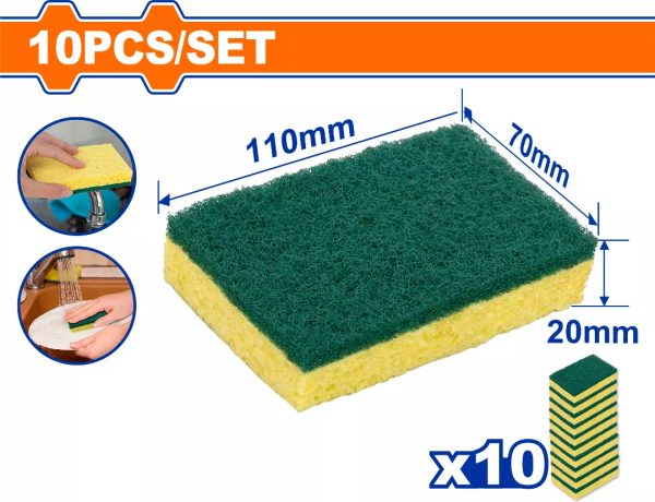 Set X 10 Esponja Limpieza Wgsp2901 Wadfow - Imagen 2