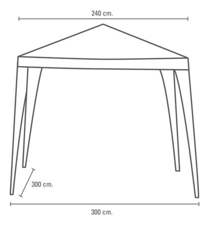 Gazebo Fijo De Pe 300 X 245 Cm Blanco - Imagen 2