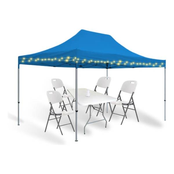 Gazebo 3x4,5 + 4 Sillas+ 1mesa + Luces Y Adornos De Regalos!
