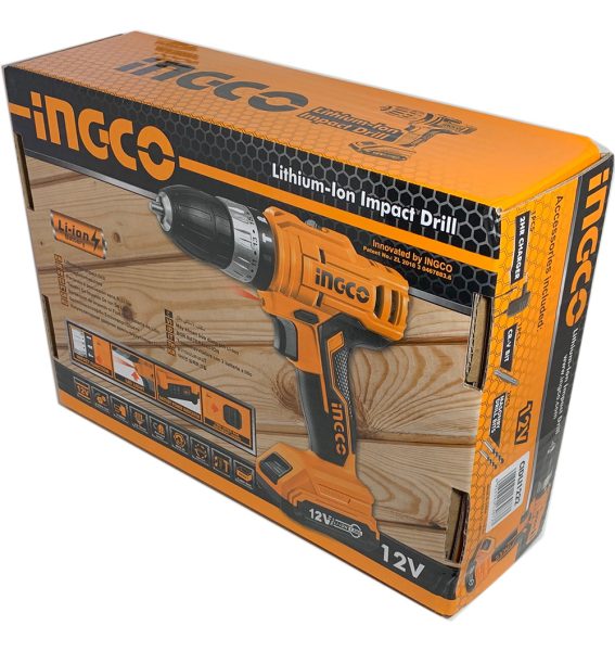 Taladro 10mm Atornillador Percutor 12v 2 Bat Ingco Cidli122 - Imagen 4