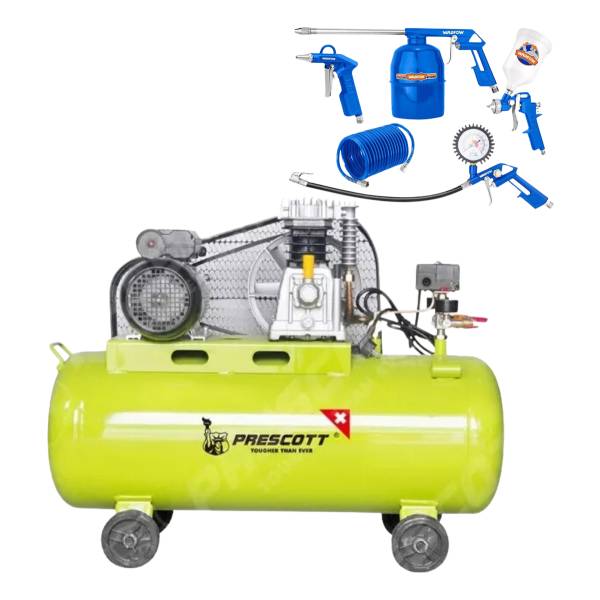 Compresor Aire Pcraft Prescott 200lt 3hp Elect +kit 5 Piezas