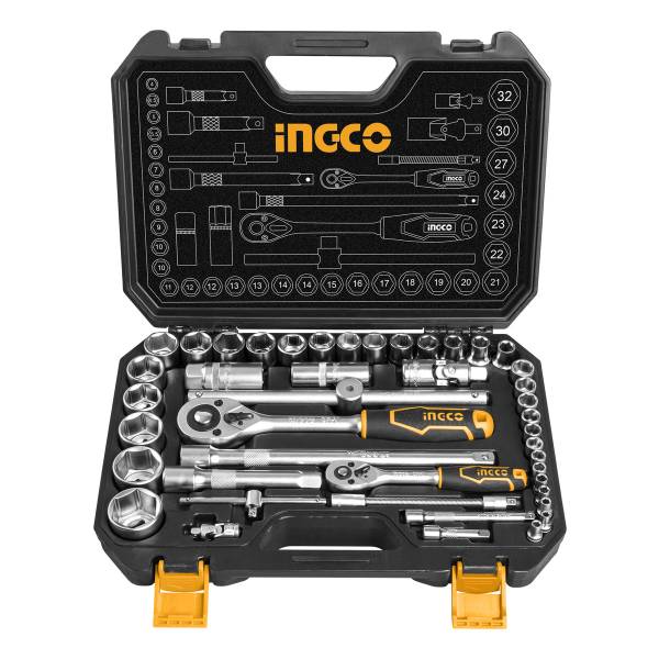 Ff Juego De Dados Y Crique Ingco 44 Pzas 1/4 Y 1/2 Hkts42441