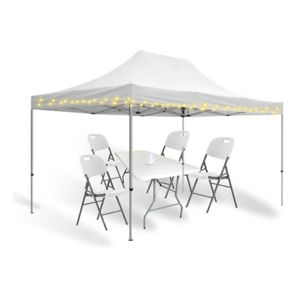 Gazebo 3x4,5 + 4 Sillas+ 1mesa + Luces Y Adornos De Regalos! - Imagen 15