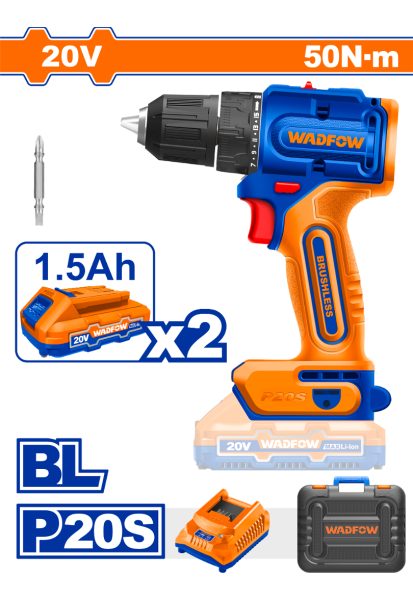 Atornillador 20v A Bateria P20s 50nm 2x Bat Carg Wadfow - Imagen 2