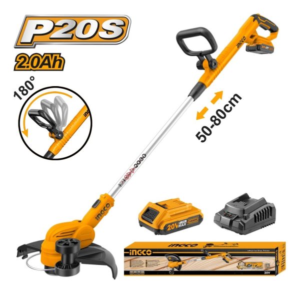 Bordeadora 20v C Bateria Y Cargador Ingco Cgtli203285 - Imagen 2