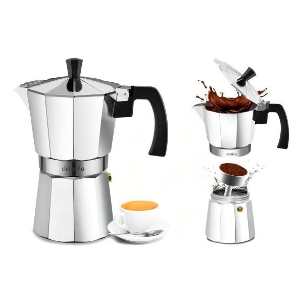 Cafetera Moka Decakila 9 Tazas 450 Ml Tipo Italiana Kmcf025m Color Plateado