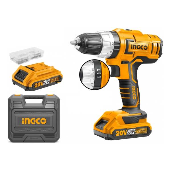 Taladro 20v Atornillador Percutor P20s C Valija Ingco Cidli2