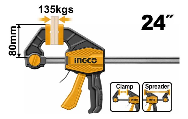 Prensa Rapida Ruda 24 135kg Ingco Hqbc24802 - Imagen 2