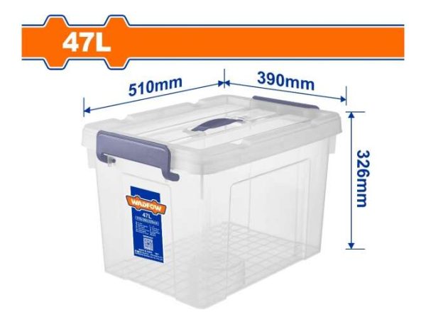 Caja Contenedor Plastico Apilable Transparente 47lt Wadfow W - Imagen 2