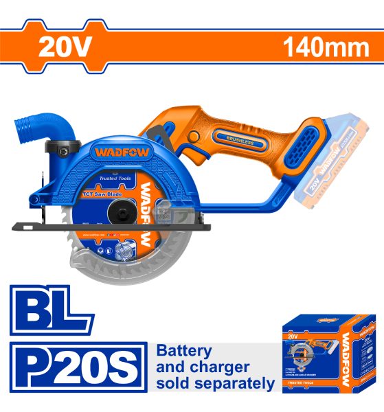 Sierra Cicular A Bateria 20v 140mm Bateria P20s Wadfow - Imagen 2