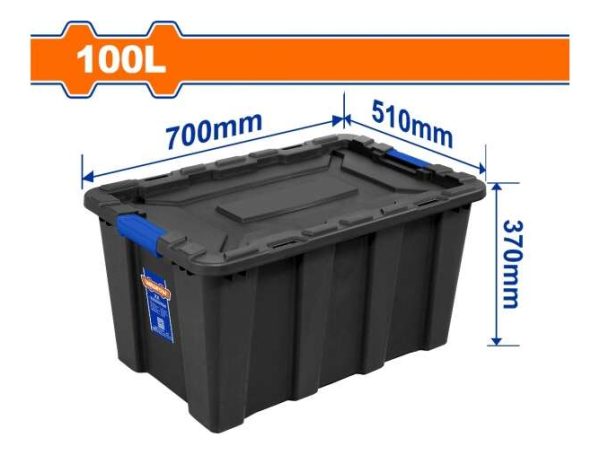 Caja Contenedor Plastico Apilable Negro 100lt Wadfow Wtb331b - Imagen 2