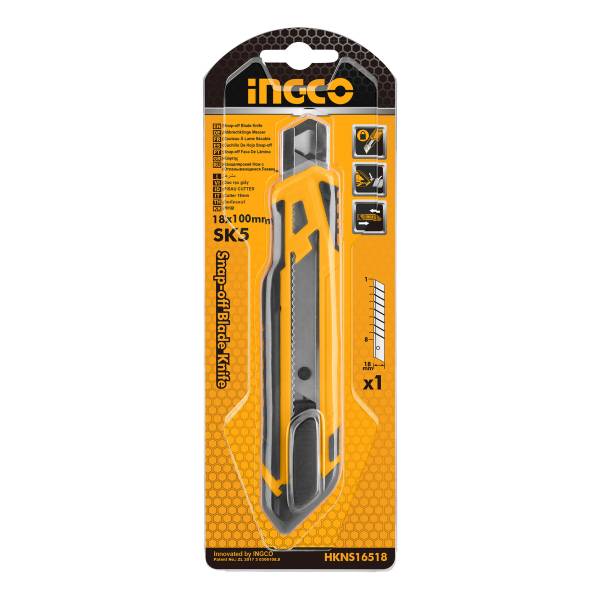 Trincheta 18 Mm Ingco Hkns16518 Con 1 Hoja Material Sk5 Soft