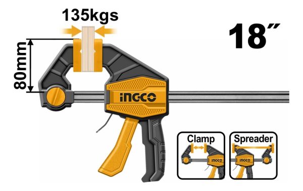 Prensa Rapida Ruda 18 135kg Ingco Hqbc18801 - Imagen 2