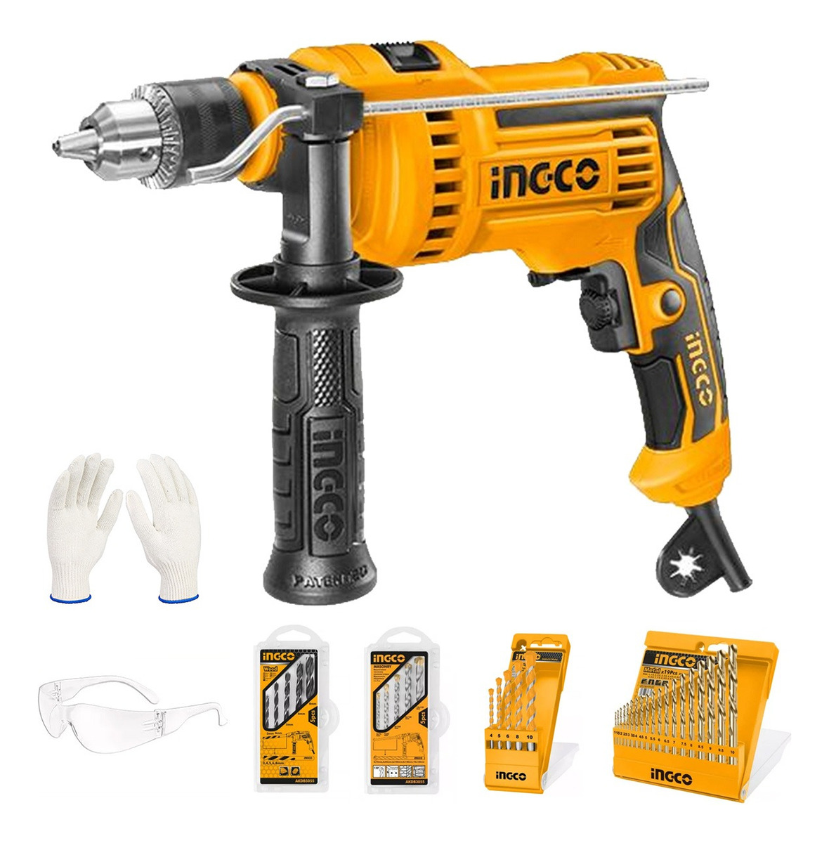 Taladro Percutor Ingco 850w + Mechas Metal Madera Concreto