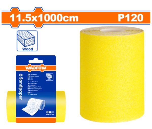 Rollo Lija Grano 120 11.5 X 1mt Amarilla Wadfow Wsm12012 - Imagen 2