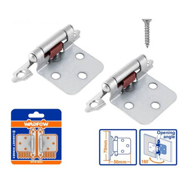 Par Bisagras Gabinete Plateada 70x50 Mm Wadfow Wyd1k04