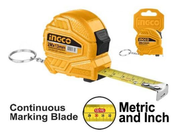 Cinta Metrica 2mt X 13mm Pulgadas Milimetros Hsmt26213 Ingco - Imagen 2