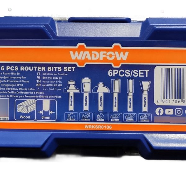 Set De 6 Fresas Wadfow Para Router Vástago 6mm Wrksr0106 Ff - Imagen 3