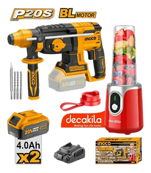 Super Combo Rotomartillo 20v + X2 Baterias 4ah + Licuadora A - Imagen 2