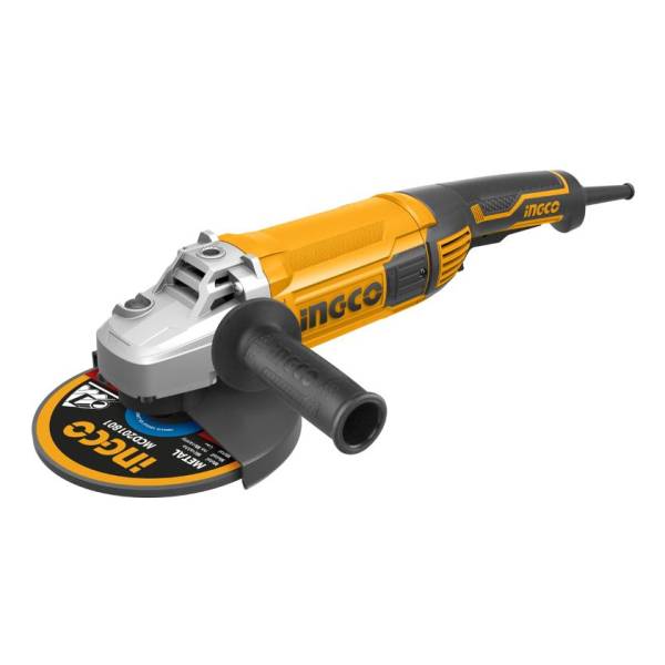 Amoladora Angular Ingco Industrial Ag24008 De 55 hz Color Amarillo 2.4 kw 220 v + Accesorio - Imagen 2