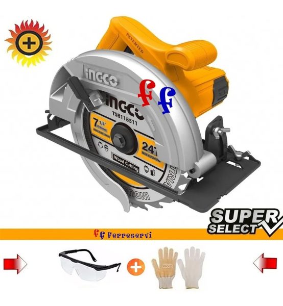 Sierra Circular 7 1/4 1400w Ingco Cs18538 - Imagen 2