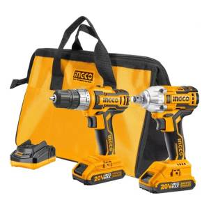 Kit Ingco Atornillador Y Llave Impacto 20v Ckli2007