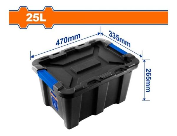 Caja Contenedor Plastico Apilable Negro 25lt Wadfow Wtb3325 - Imagen 2