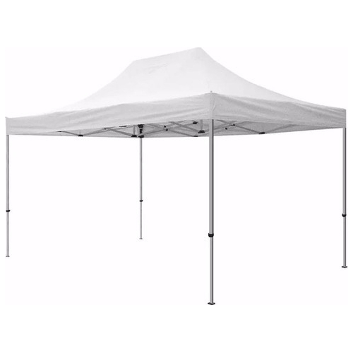 Gazebo Toldo Premium 3x4.5m Blanco Metal Plegable Camping