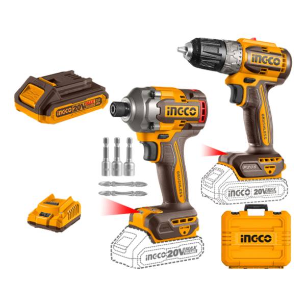 Set Atornillador De Impacto A Bateria 20v+ Atornillador 20v