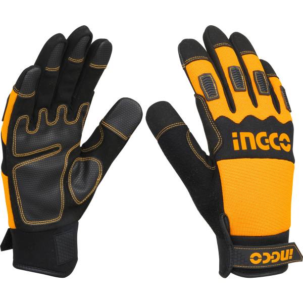 Ff Guantes Mecanico Moto Pro Cuero Microfibra Ingco Hgmg02-x