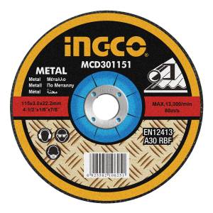 Disco Corte Metal 4 X 3mm Ingco Mcd301151 Centro Deprimido