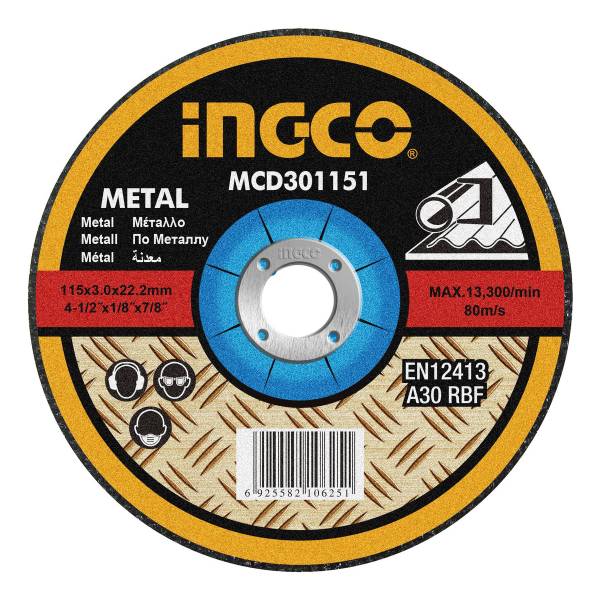 Disco Corte Metal 4 X 3mm Ingco Mcd301151 Centro Deprimido