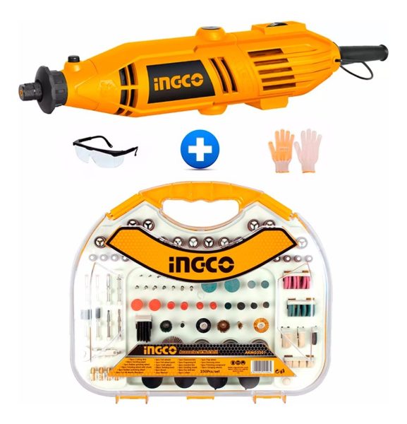 Ff Kit Mini Torno Rectificadora Ingco +250pcs + Valija +exte - Imagen 2