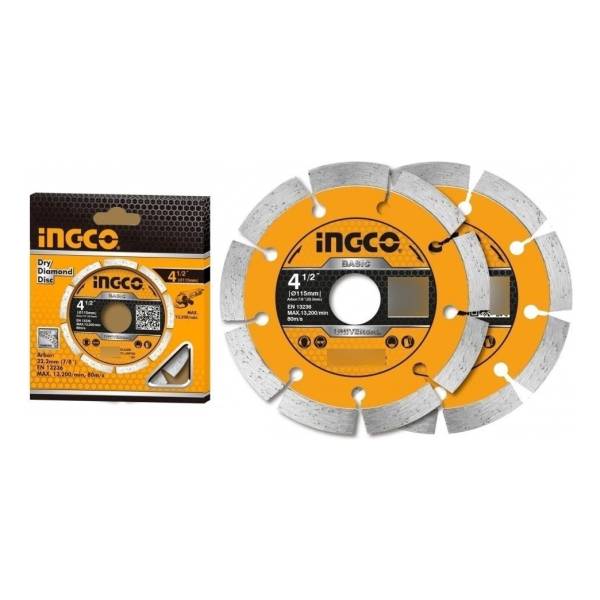 Set Discos Segmentados X2 4 1/2 Ingco Dmd0111523