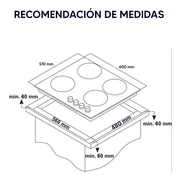 Anafe A Gas James 4 Ag Vnt Negro 110v/240v - Imagen 3