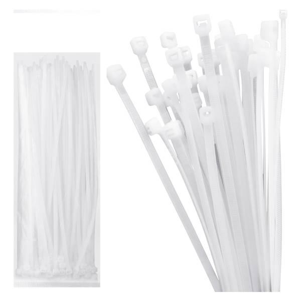 Pack 100 Collarin Precinto Blanco 40 Cm X 7.2 Ingco Hct4001
