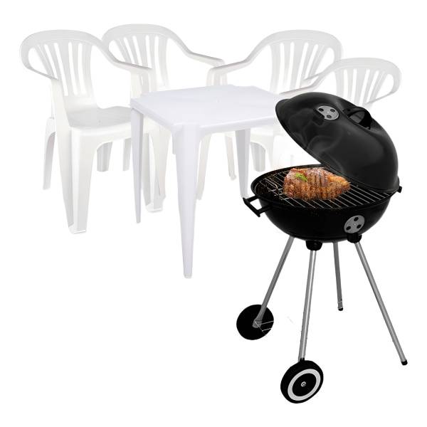 Kit Parrilla Guarapari Mor +4 Sillas+ 1 Mesa Mor
