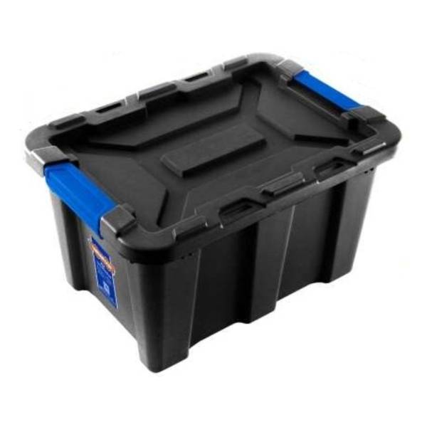 Caja Contenedor Plastico Apilable Negro 25lt Wadfow Wtb3325